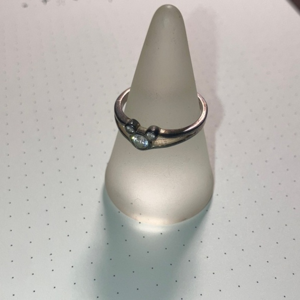 Vintage Disney Mickey Mouse Cubic Zirconia Silhouette Ring Size 4